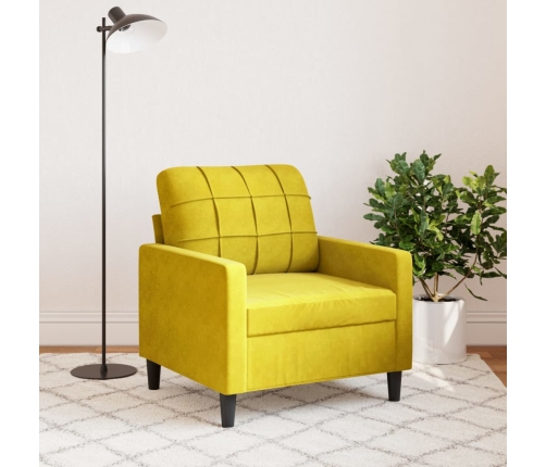 Sillón de terciopelo amarillo 60 cm