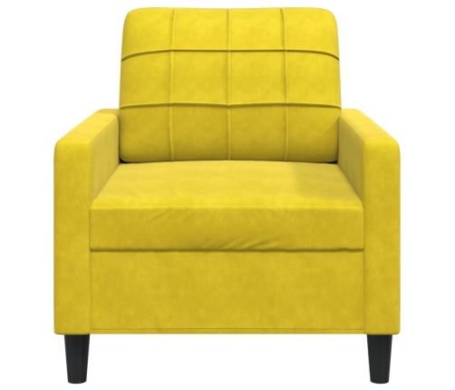 Sillón de terciopelo amarillo 60 cm