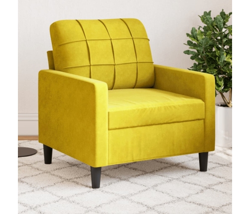 Sillón de terciopelo amarillo 60 cm