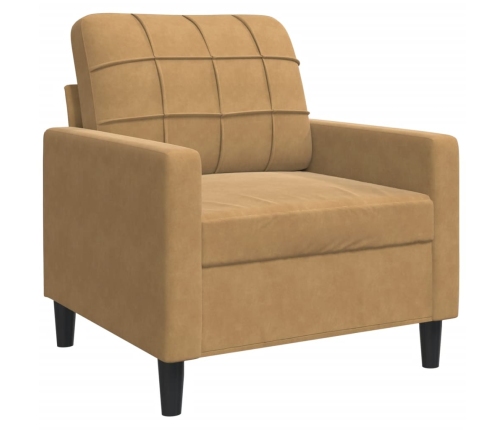 vidaXL Sillón de terciopelo marrón 60 cm