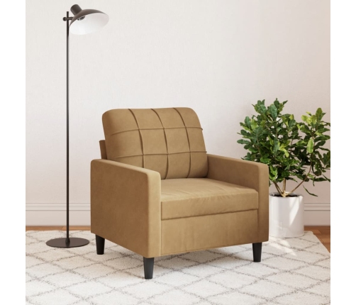 vidaXL Sillón de terciopelo marrón 60 cm