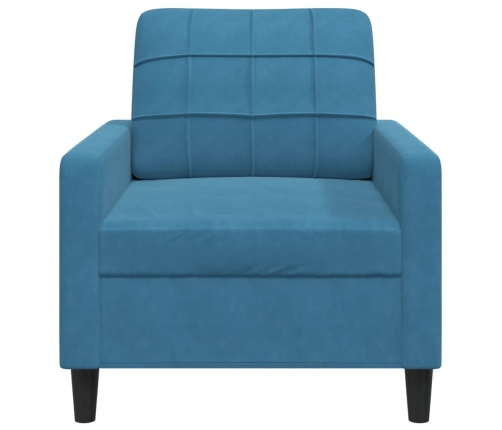 Sillón de terciopelo azul 60 cm