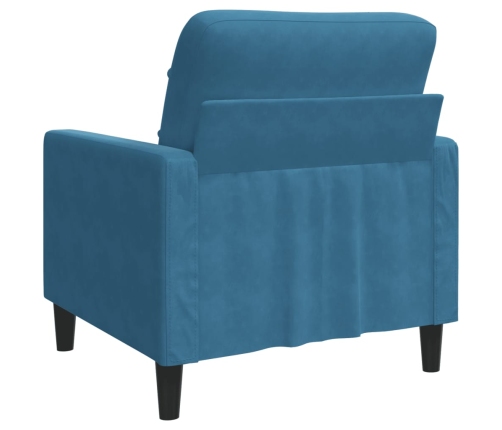 Sillón de terciopelo azul 60 cm