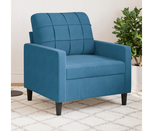 Sillón de terciopelo azul 60 cm