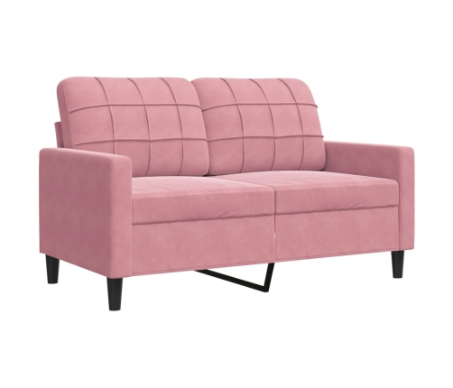 Sofá de 2 plazas terciopelo rosa 120 cm