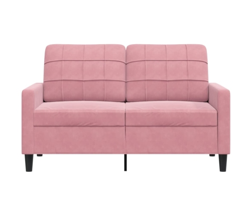 Sofá de 2 plazas terciopelo rosa 120 cm