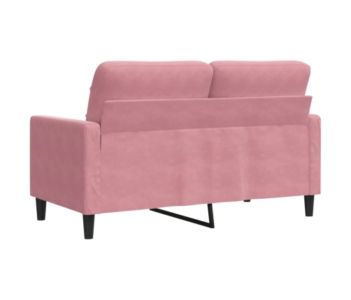 Sofá de 2 plazas terciopelo rosa 120 cm