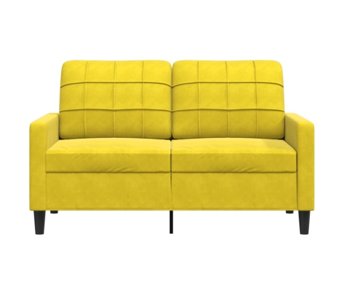 Sofá de 2 plazas terciopelo amarillo 120 cm