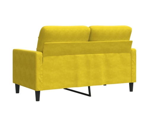 Sofá de 2 plazas terciopelo amarillo 120 cm