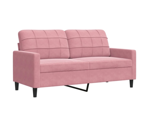 Sofá de 2 plazas terciopelo rosa 140 cm