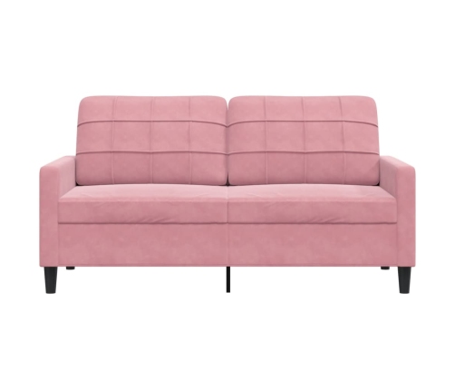 Sofá de 2 plazas terciopelo rosa 140 cm