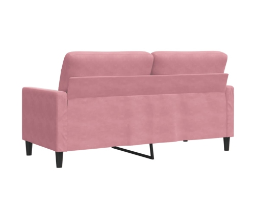 Sofá de 2 plazas terciopelo rosa 140 cm