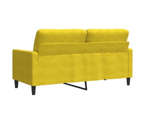 Sofá de 2 plazas terciopelo amarillo 140 cm