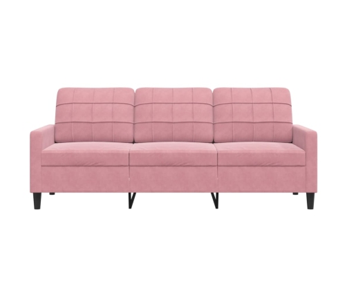 Sofá de 3 plazas terciopelo rosa 180 cm