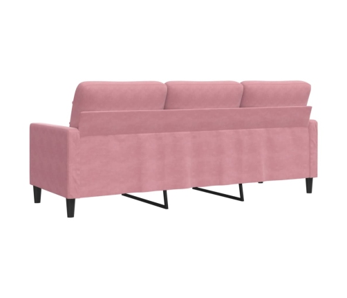 Sofá de 3 plazas terciopelo rosa 180 cm