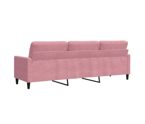 Sofá de 3 plazas terciopelo rosa 210 cm