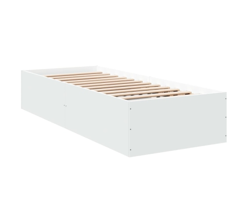 Estructura de cama madera de ingeniería blanca 75x190 cm
