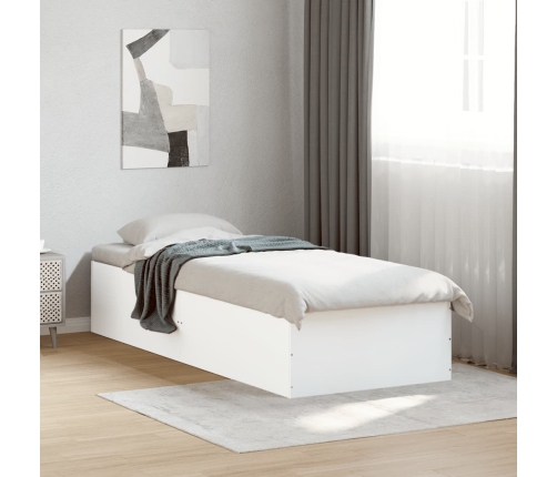 Estructura de cama madera de ingeniería blanca 75x190 cm