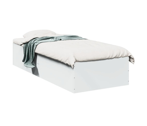 Estructura de cama madera de ingeniería blanca 75x190 cm