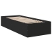 Estructura de cama madera de ingeniería negra 75x190 cm