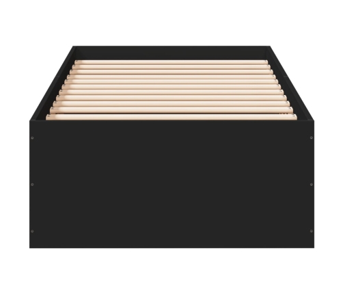Estructura de cama madera de ingeniería negra 75x190 cm