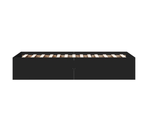 Estructura de cama madera de ingeniería negra 75x190 cm