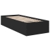 Estructura de cama madera de ingeniería negra 75x190 cm