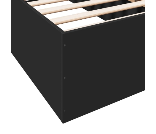 Estructura de cama madera de ingeniería negra 75x190 cm