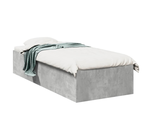 Estructura de cama madera de ingeniería gris hormigón 75x190 cm