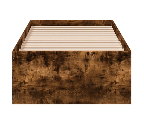 Estructura cama sin colchón madera roble ahumado 75x190 cm