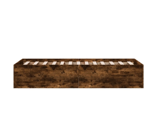 Estructura cama sin colchón madera roble ahumado 75x190 cm