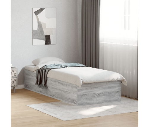 Estructura de cama madera de ingeniería gris Sonoma 75x190 cm