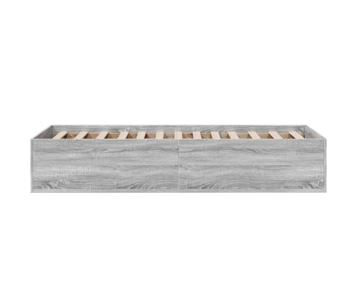 Estructura de cama madera de ingeniería gris Sonoma 75x190 cm