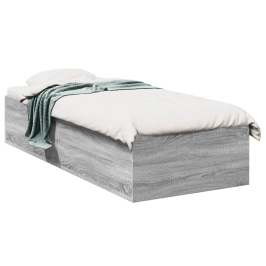 Estructura de cama madera de ingeniería gris Sonoma 75x190 cm