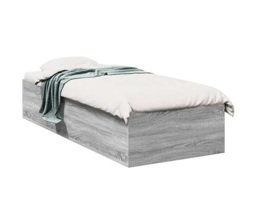 Estructura de cama madera de ingeniería gris Sonoma 75x190 cm