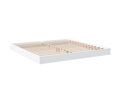 Estructura de cama madera de ingeniería blanca 200x200 cm