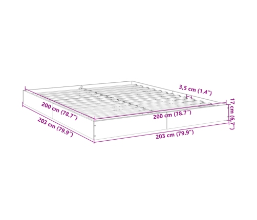 Estructura de cama madera de ingeniería blanca 200x200 cm