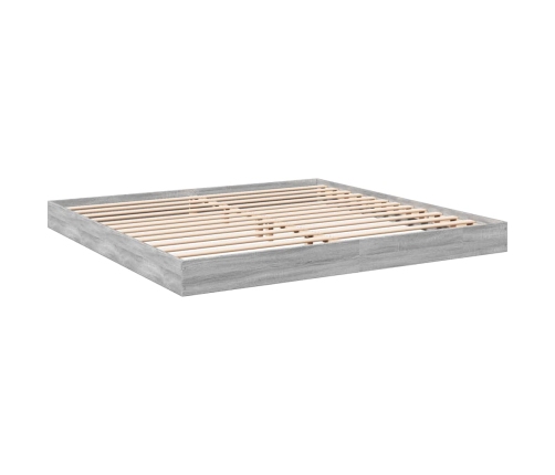 Estructura de cama madera de ingeniería gris Sonoma 200x200 cm