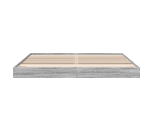 Estructura de cama madera de ingeniería gris Sonoma 200x200 cm