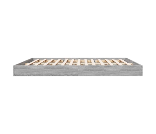 Estructura de cama madera de ingeniería gris Sonoma 200x200 cm