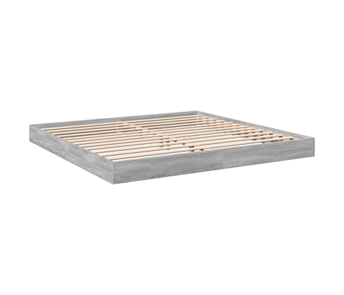Estructura de cama madera de ingeniería gris Sonoma 200x200 cm