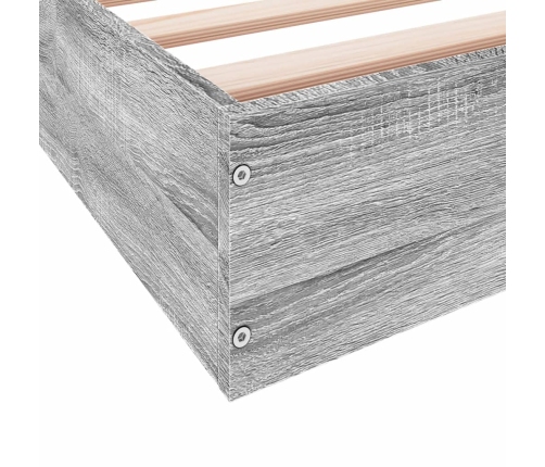 Estructura de cama madera de ingeniería gris Sonoma 200x200 cm
