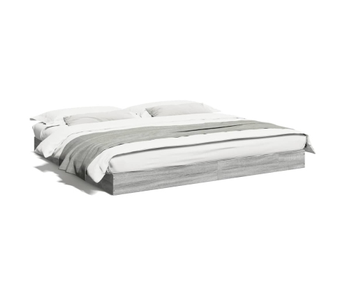 Estructura de cama madera de ingeniería gris Sonoma 200x200 cm