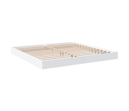 Cama sin colchón blanca 180x200 cm madera de ingeniería