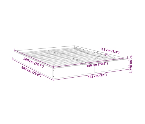 Cama sin colchón blanca 180x200 cm madera de ingeniería