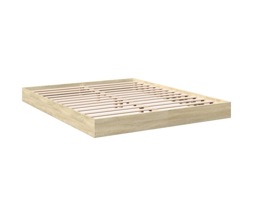 Estructura de cama madera de ingeniería roble Sonoma 160x200 cm