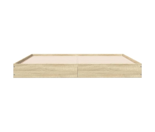 Estructura de cama madera de ingeniería roble Sonoma 160x200 cm