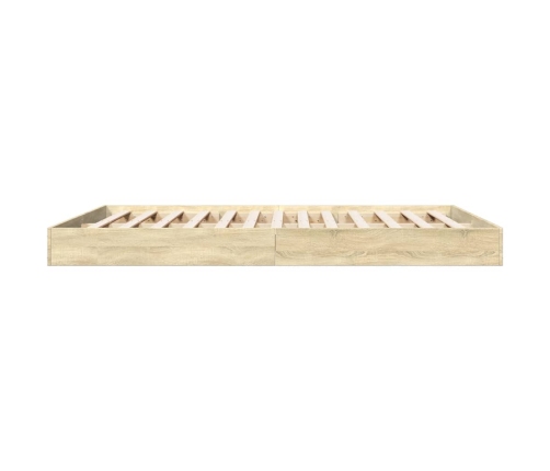 Estructura de cama madera de ingeniería roble Sonoma 160x200 cm