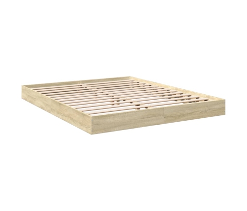Estructura de cama madera de ingeniería roble Sonoma 160x200 cm