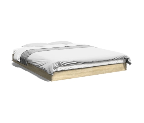 Estructura de cama madera de ingeniería roble Sonoma 160x200 cm